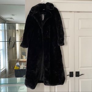 Boohoo black teddy trench coat